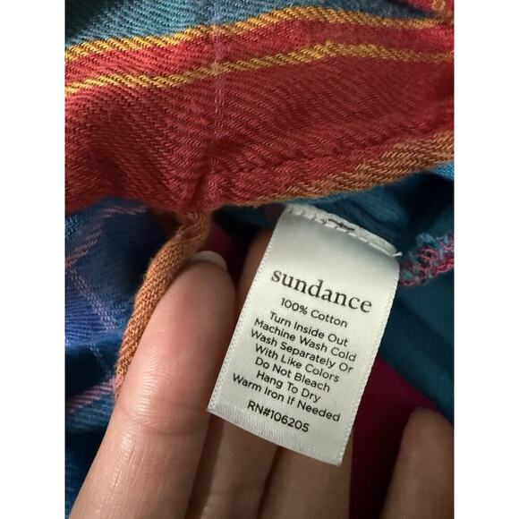 Sundance Multi-Colored Patchwork Boho Tunic Long Sleeve Dress Women Size Medium - Picture 9 of 9